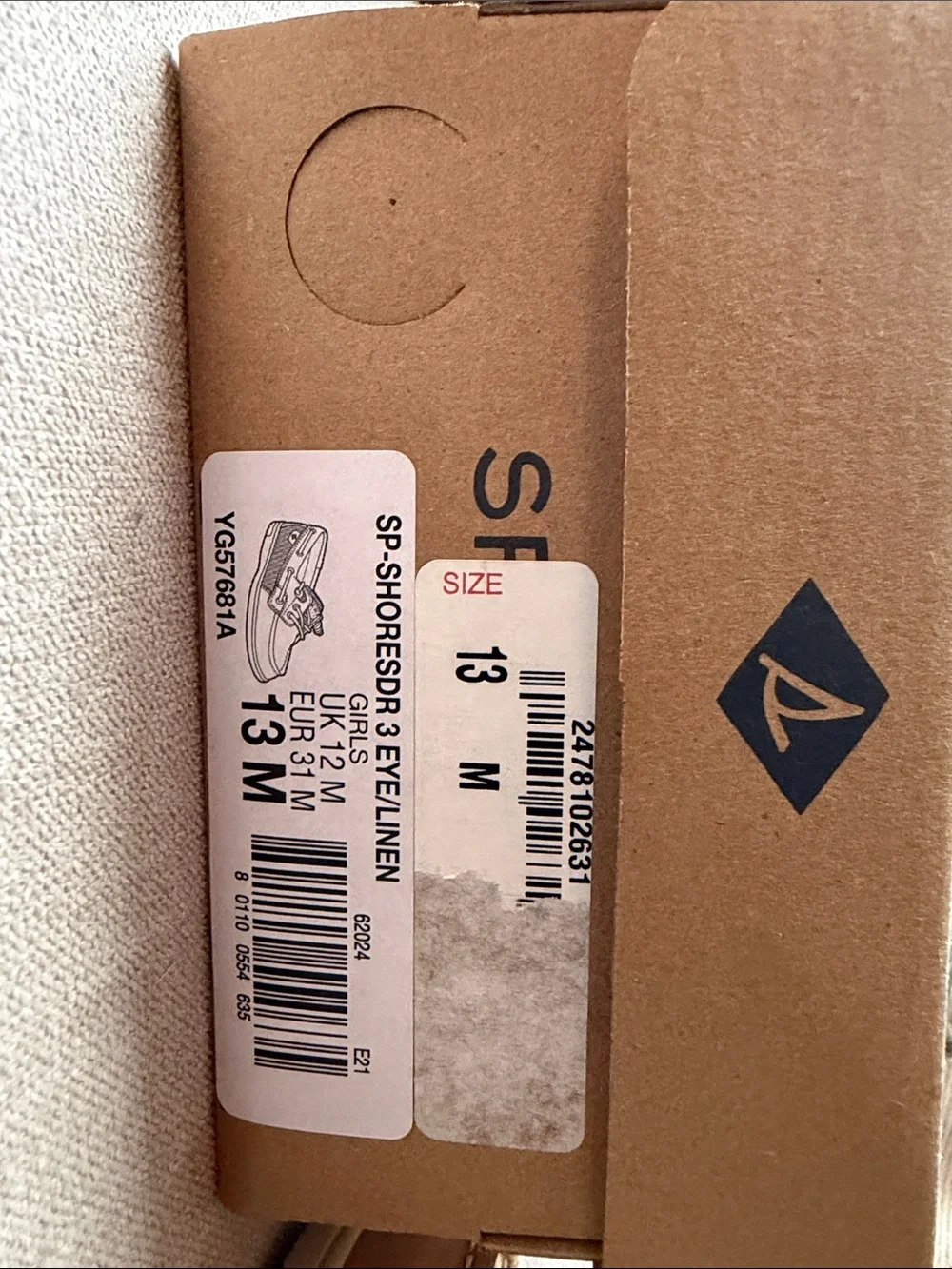Sperry Kids Tan Lace-Up Boat Shoes